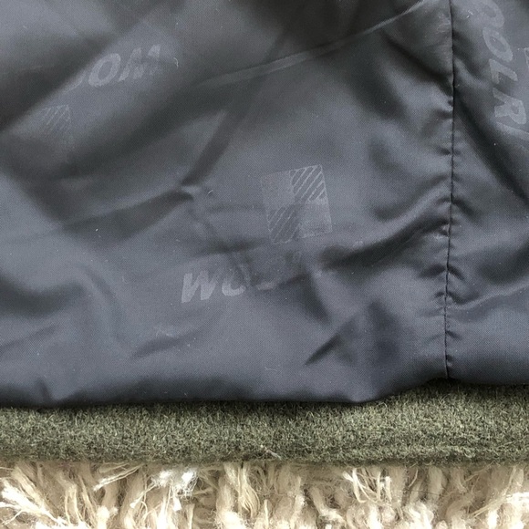 Woolrich Olive Heather Full-Zip Quilted Wool Coat, Sz XL - Picture 12 of 16